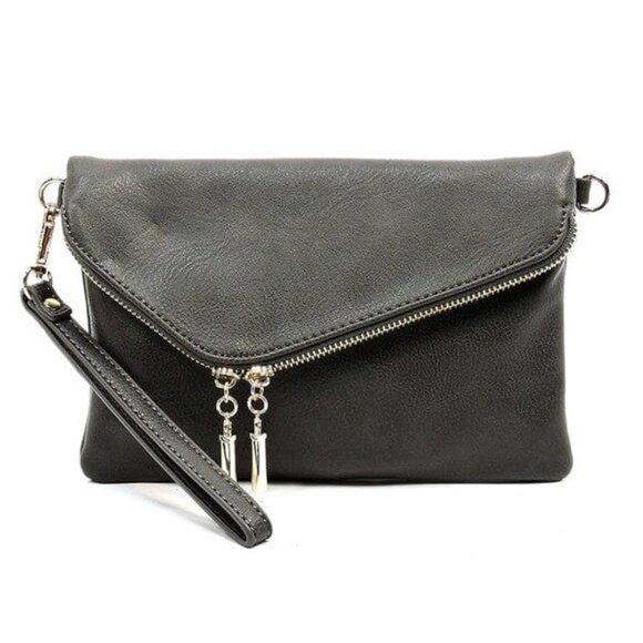 Charcoal Envelope Clutch/Crossbody Bag - Picture 1 of 1